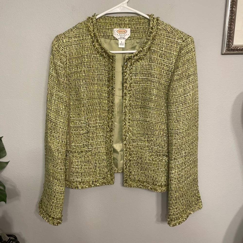 Talbots Boucle Tweed Open Front Lady Jacket Size … - image 1